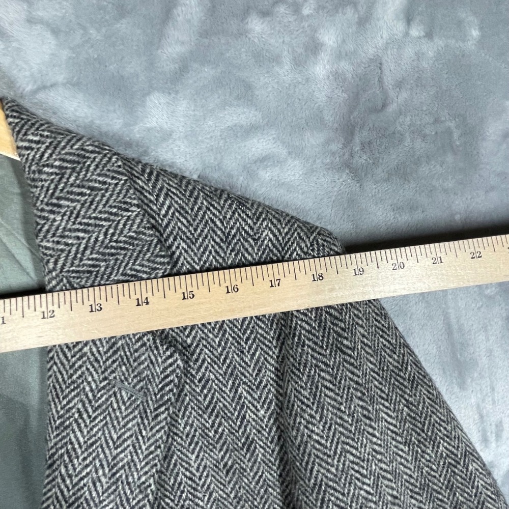Harris Tweed Mens Grey Herringbone Scottish Wool Blazer Sport Coat 42L USA - Picture 8 of 11
